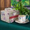 French Pastoral Style Coffee Set: Floral Brocade Cup and Saucer with Teapot - Perfect Gift Item