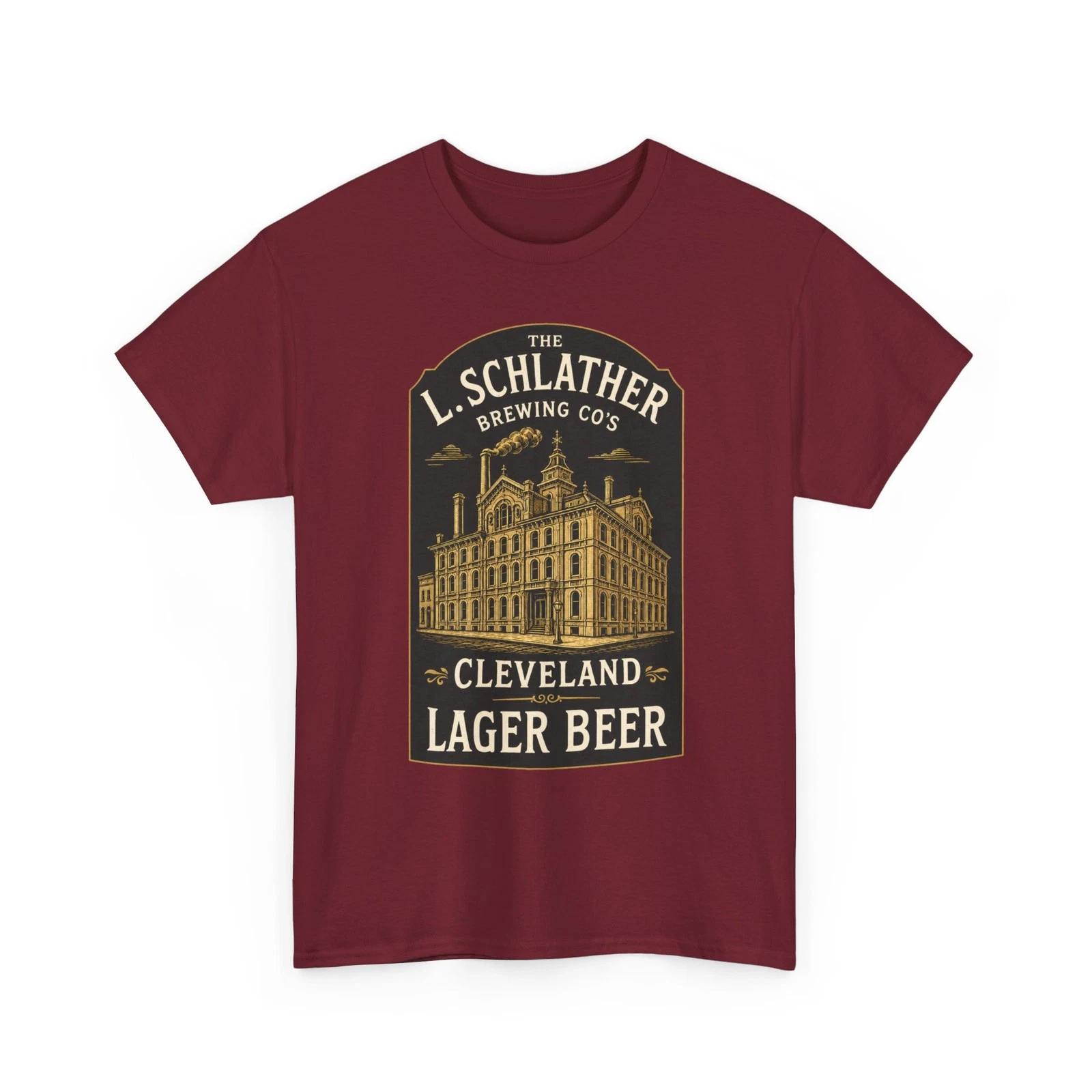 L. Schlather Brewing Co Cleveland OH Pre-Pro Lager Beer Retro Breweriana T-Sirt S