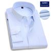 Herre Profesjonell Langermet Hvit Businessskjorte med Brodert Logo, Rynkefri.