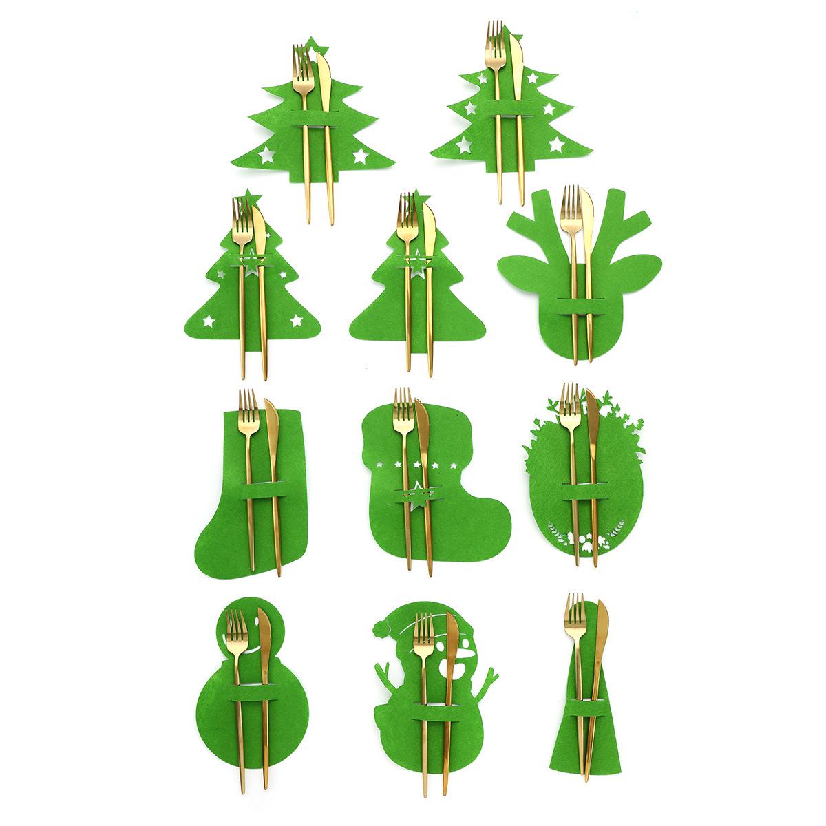

Christmas Knife & Fork Set with Felt Table Mats – Perfect for Home or Hotel Holiday Dining Decor