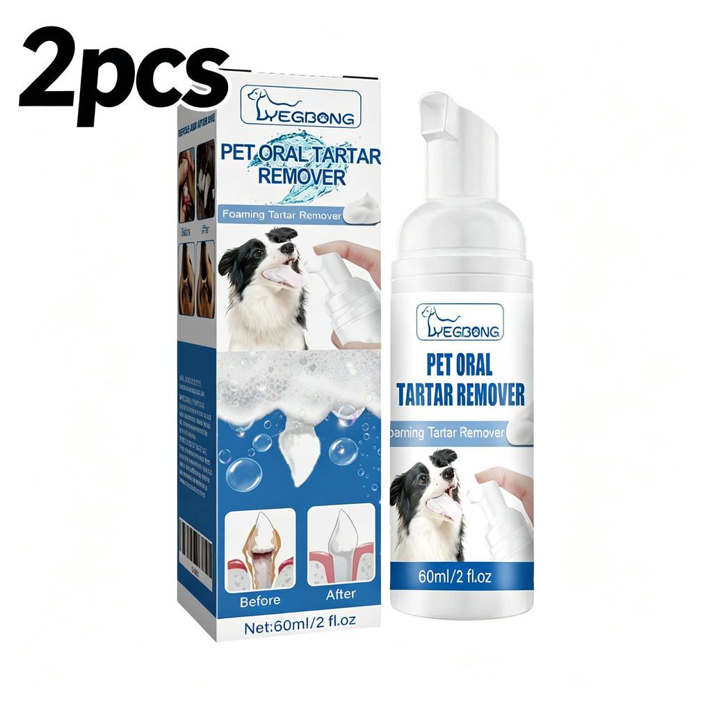 Removedor de Manchas Dentárias para Animais Remove placa bacteriana, dentes amarelados, mau hálito, limpador de espuma oral