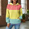 Women's Knit Hoodie - Long Sleeve Pullover with Pocket, Casual Loose-Fit Sweatshirt for Daily Wear/Outdoor