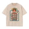 Vintage "Hugs" Snake Boy Print Washed Brown Retro Funny Casual T Shirt