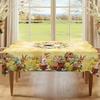 Rustic Easter Tablecloth Bunny Eggs Table Cover Farmhouse Easter Decorations for Home Kitchen Dining Spring Garden Tablecloth