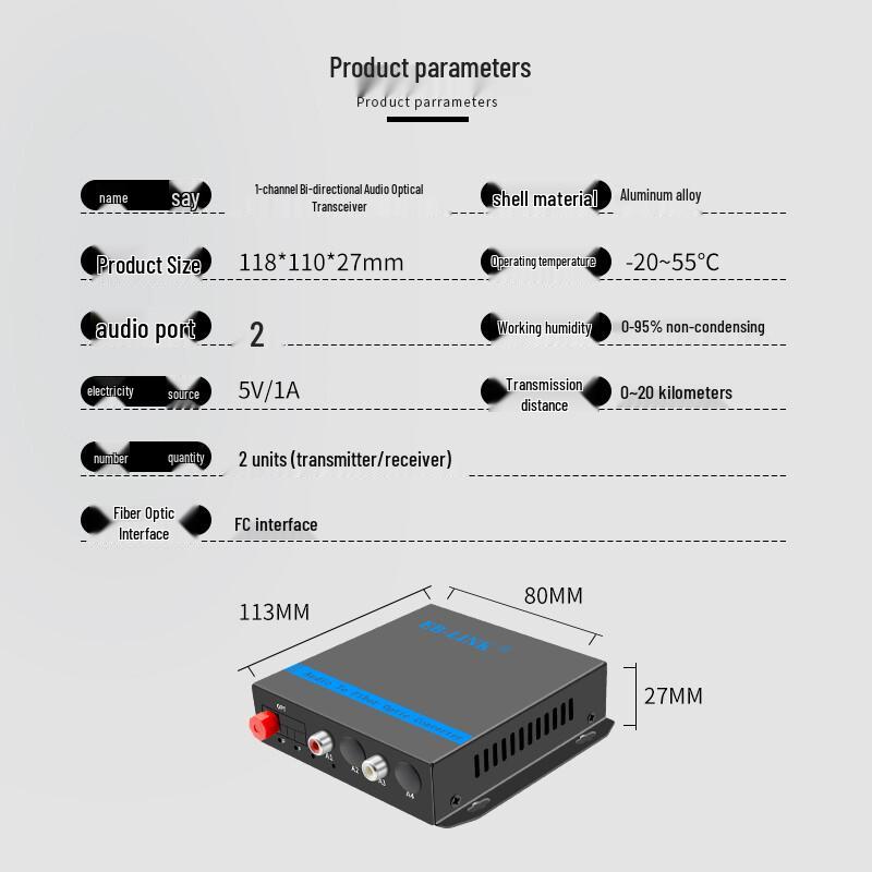 EB-LINK Broadcast-Qualität RCA Audio zu Glasfaser-Extender