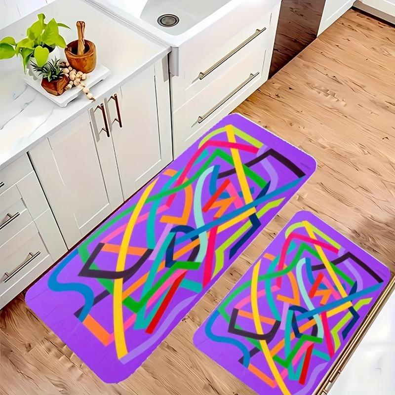 1PC Repeat Pattern Kitchen Rug Non-Slip Door Mat Pop design Bathroom Rug Bath Mat Carpet for Home Sink Laundry Decoreeree