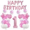 Pink Birthday Theme Pink Aluminum Film Balloon Set with Latex Sequin Balloon Decorations