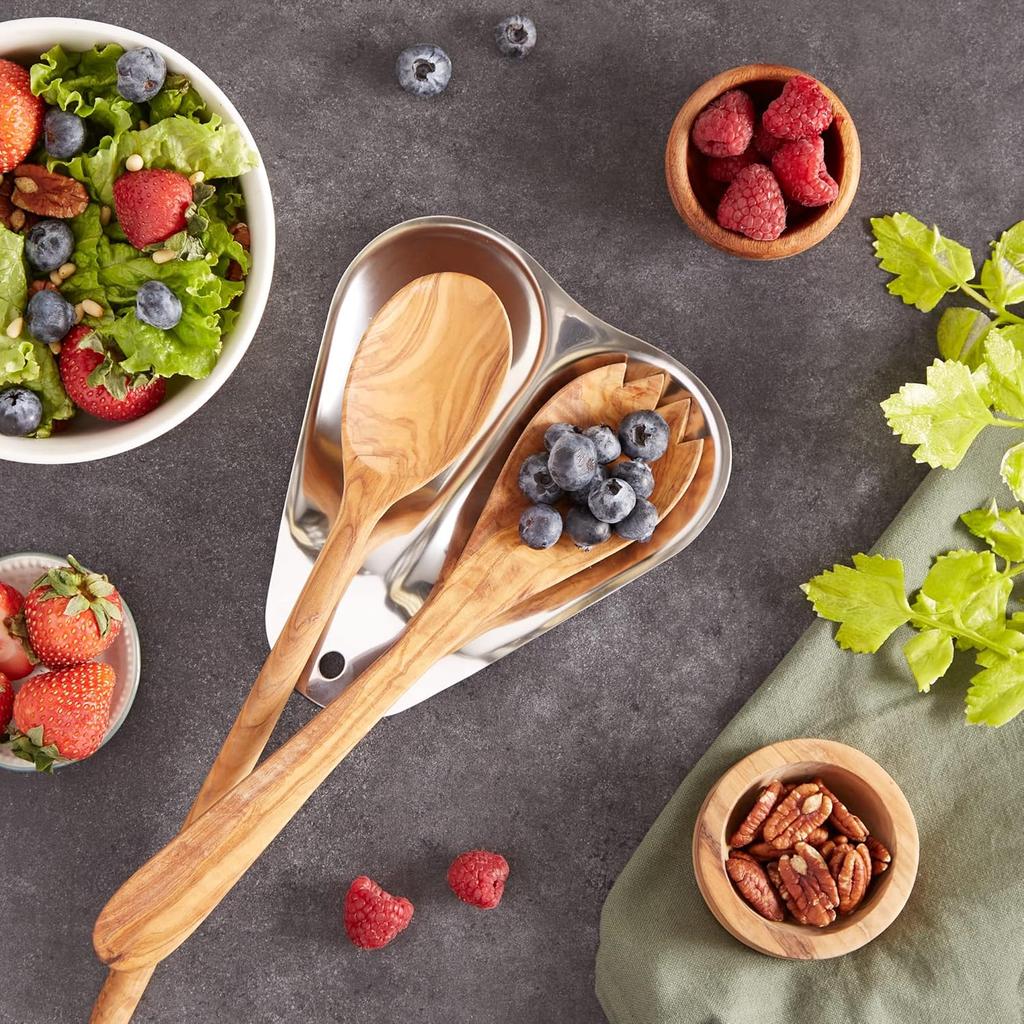 RSVP Stainless Steel Double Spoon Rest. 7"