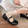 Lolita Couro PU Sapatos JK Planos Laço Doce Slip-on Mocassins Sola Macia Renda Franzido Sapatos Mary Jane Femininos