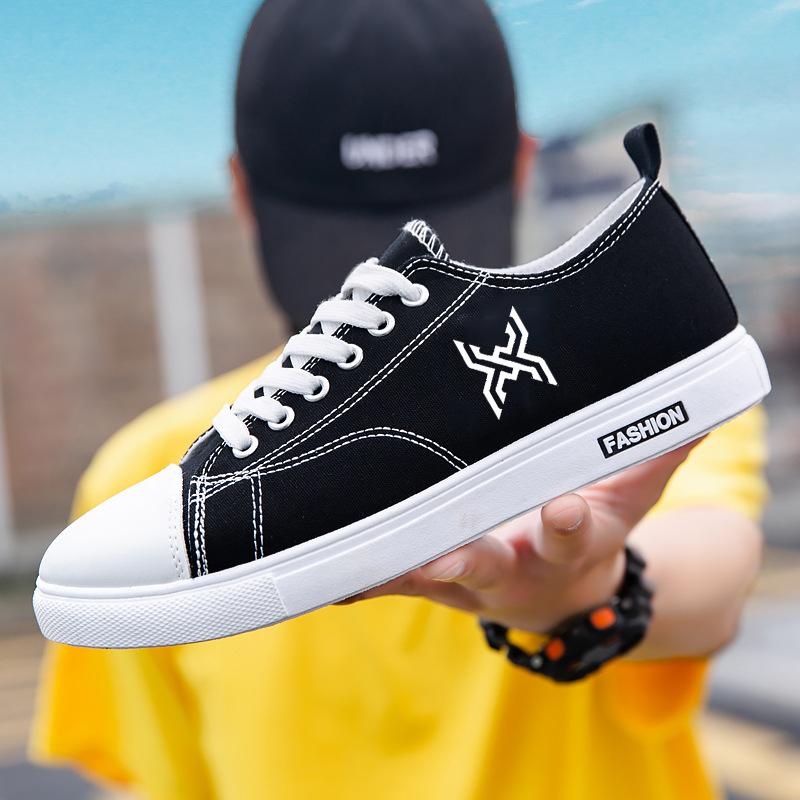 

Popular spring casual shoes student men s shoes breathable board shoes trendy shoes high-top canvas shoes men s low-top shoes white shoes 44
