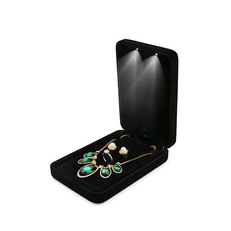 LED Light Jewelry Gift Box for Engagement Rings, Bracelets, Bangles, and Necklaces