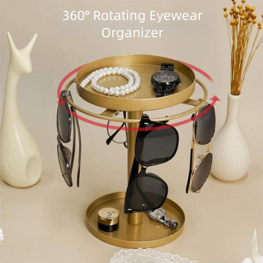 360° Rotating Sunglasses Rack Stainless Steel Sunglasses Holder Eyewear Display  Tabletop Decor