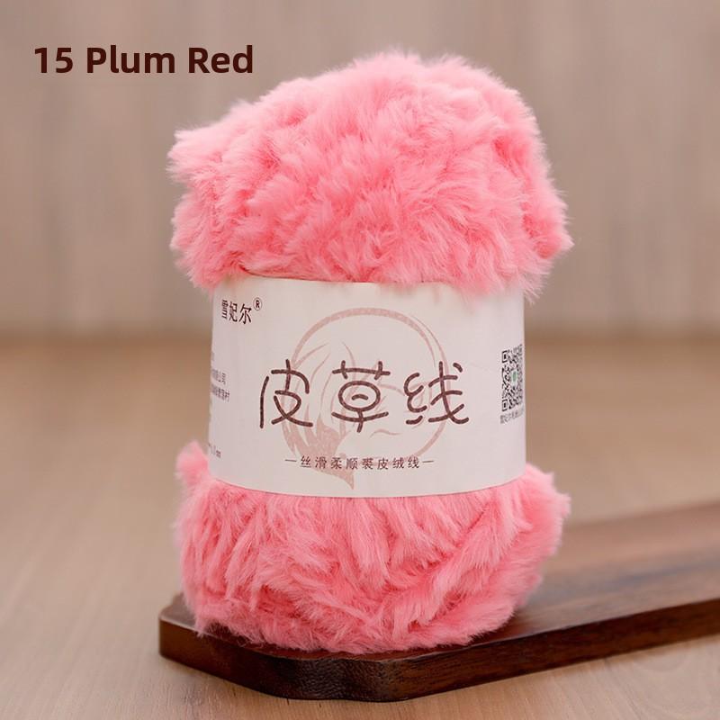 Hand Knitted Fur Yarn Long Hair Hat Scarf DIY Wool Yarn Simulation Fur Crt Material Autumn Faion Accories