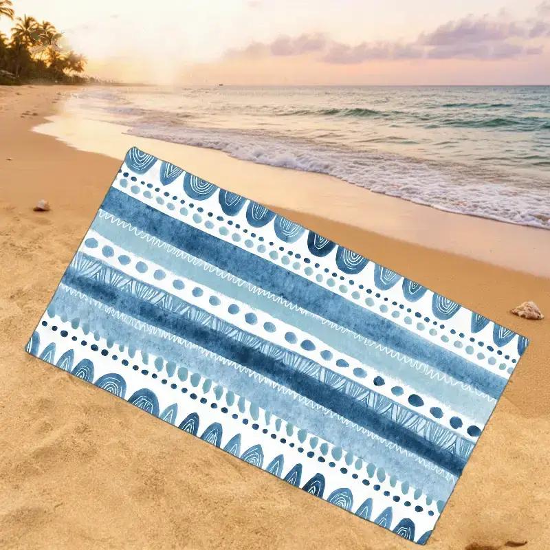 A Beach Towel Featuring a Theme of Emotional Wave Patterns, Designed for African Festival Beaches.Absorbent, And Quick-Drying,