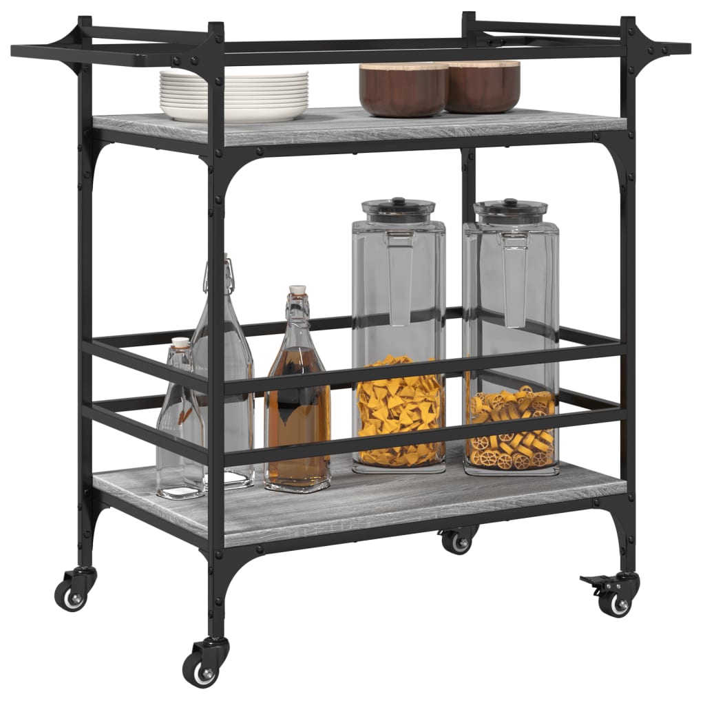 Kitchen Trolley Grey Sonoma 82x40x78.5 cm Particleboard