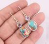 Solid 925 Sterling Silver Oyster Copper Turquoise Amethyst Gemstone Earrings Women Earrings Gift For Her