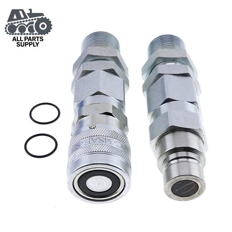 Flat Face Hydraulic Quick Connect Coupler AT312877 KV13885 For Bobcat New Holland CASE GEHL JIC Thread 1/2