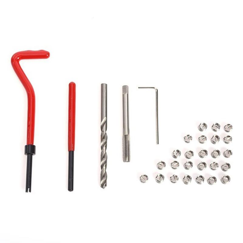 30pcs M5/M6/M8Thread Repair Set Metric Thread Insert Repair Tools Thread Repaire Kit Compatible Car Pro Coil Tools