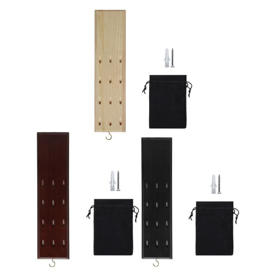 Wall Mounted Dart Holder Wooden Dart Caddy 12 Tip Dart Stand Display Rack with Metal Hook And Accessory Storage Bag