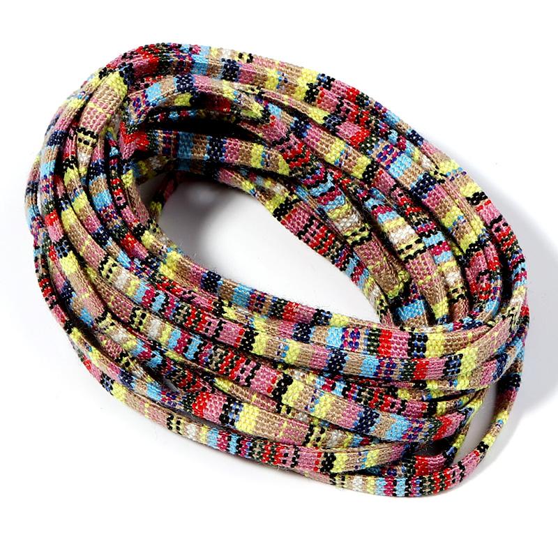 5 Yards Cotton Rope 5mm Fabric Ethnic Decorative Flat Twisted Cords For Handmade Bracelets Materials Jewelry Making Wholesale