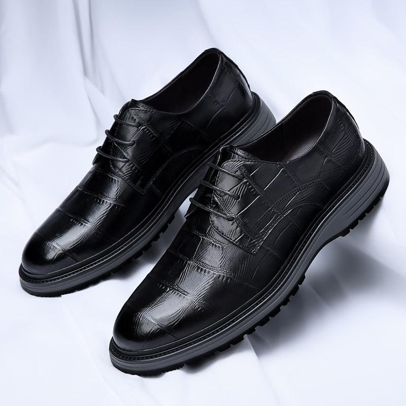 

Брендовая мужская обувь из натуральной кожи ручной работы, лето-осень, высокое качество, дышащие, мягкие, мужские туфли на плоской подошве, размеры 38-44 44 чёрный