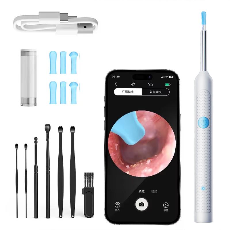 Smart Visual Ear Cleaner Set With Camera 1080P Ear Sticks Ear Wax Removal Tool Wifi Connection Hd Led Lights Earpick Endoscope
