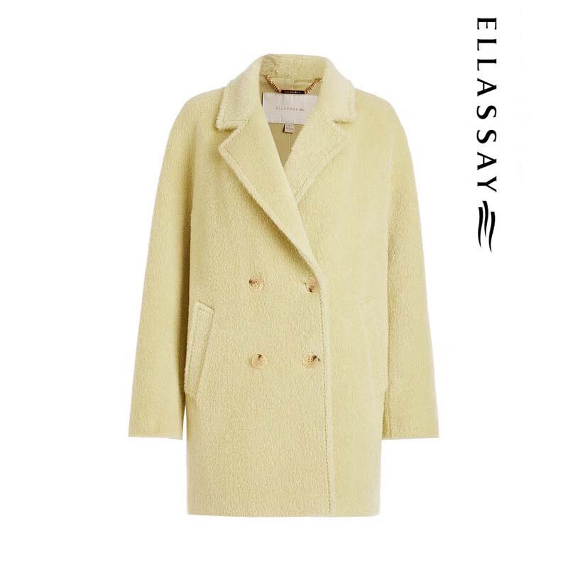 ELLASSAY Women's Alpaca Wool Blend Blazer Fleece Jacket EWE344D00800