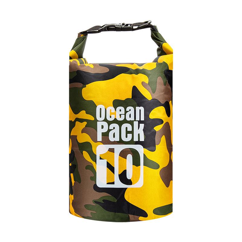 

Камуфляжная водонепроницаемая уличная сумка - Легкий полиэстер для хранения для рафтинга и плавания 20L (Double Shoulder Strap) камуфляжный/жёлтый
