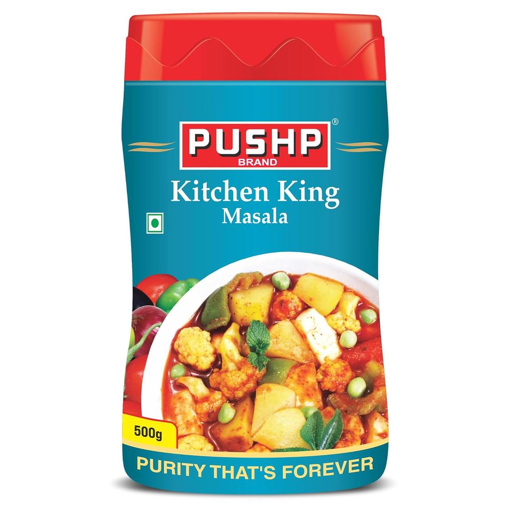 Pushp Kitchen King Masala 500g Jar | Premium Indian Spice Blend For Daily Cooking | Flavorful Sabzi And Curry Seasoning