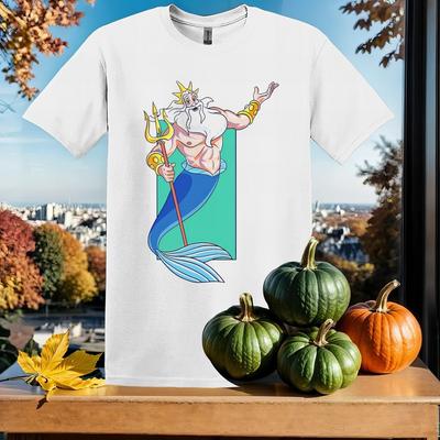 T-shirt Re Tritone Bambini Felpa con Cappuccio Uomo Donna Unisex T-shirt SX387