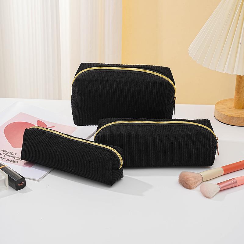 Minimalistisches Cord-Etui & Make-up-Tasche im koreanischen Stil - Große Kapazität, niedliches Design.