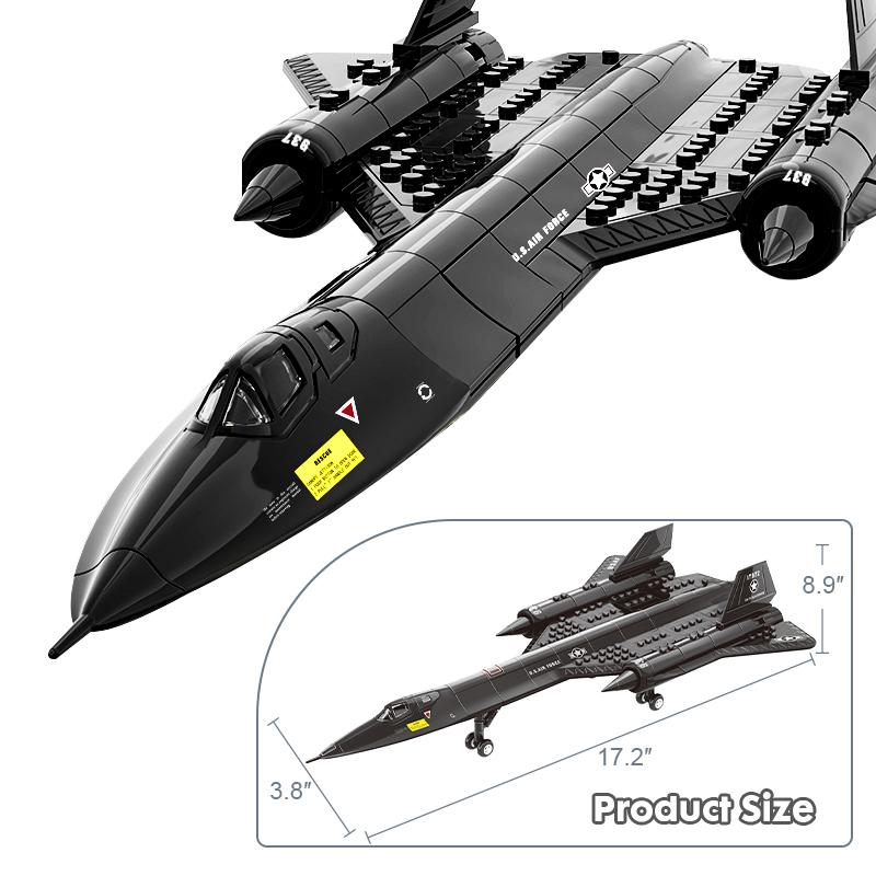 

New WWII SR-71 Blackbird Spy Plane Fighter Military Aircraft Soldier Building Blocks Sets Airplane Model Dolls Brick Toys Kids
