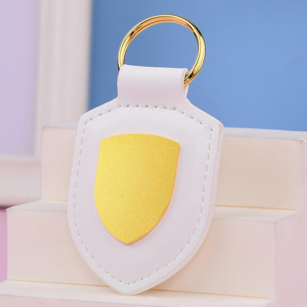 Exquisite Car Keychain Leather Metal Pendant Creative Shield Car Keychain  Travel