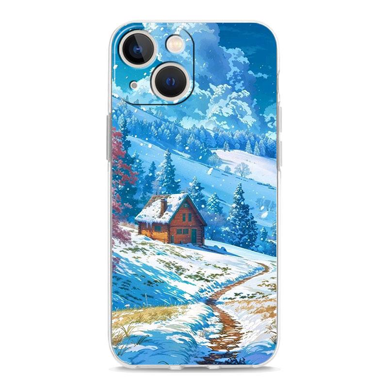 Phone Case For iPhone 16 Cases iPhone 15 12 13 14 16 Pro Max X XR XS Max 15 Plus iPhone11 Cover Landscape Winter Light Snow