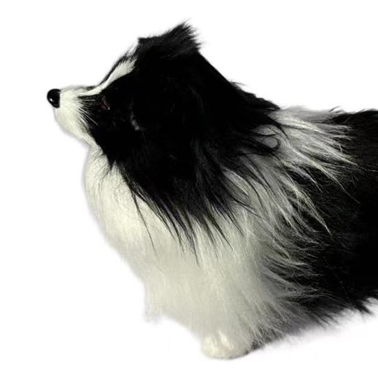 Simulert Plysj Schäferhund Modell Livaktig Mini Hundeleke Utstoppet Dyr Dukke Hjem Kontor Skrivebord Dekorasjon Ornament