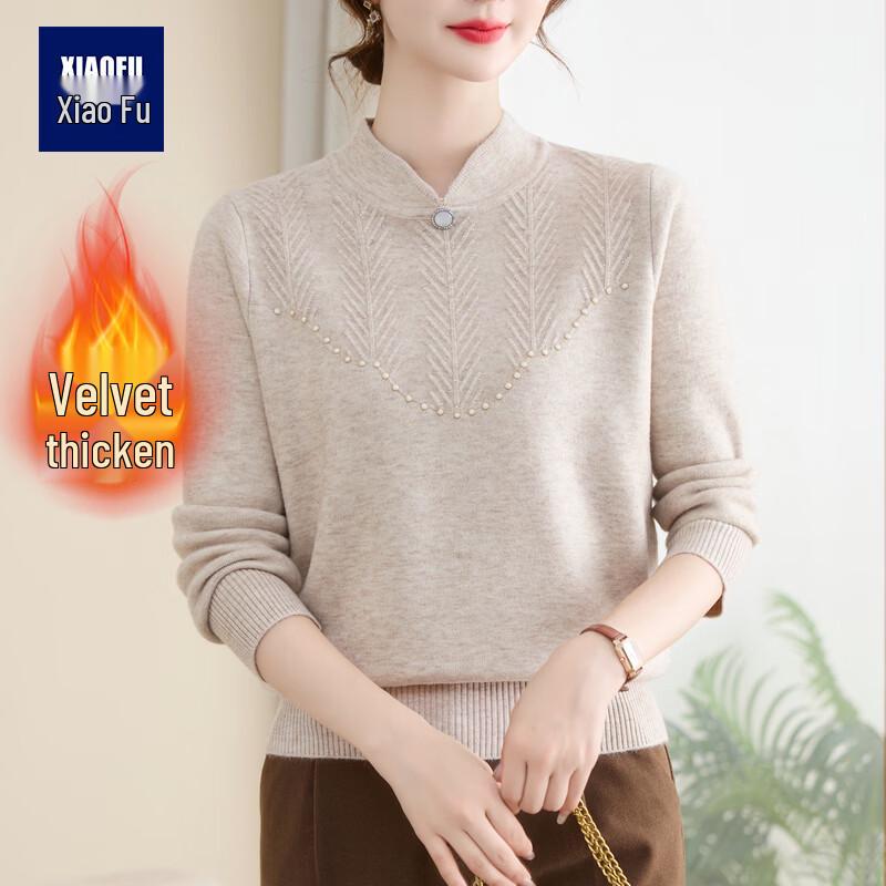 Women s Mid-Age Plush Knit Sweater 2XL