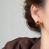 Fashion C-Shaped Amber Color Resin Hoop Earrings For Women Girls Charm Trend Earring Boucle Oreille Exquisite Jewelry