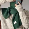 Autumn and winter thickened scarf women's high-end Korean version solid color lengthened knitted scarf to keep warm girlfriends windproof shawl