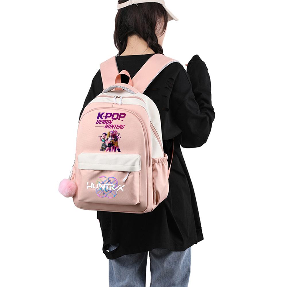 Zaino Stampato K-Pop Cartone Animato Anime per Studente Ragazzo Ragazza Zaino Scolastico Borsa per Libri Regalo Bambino Donna Grande Capacità Impermeabile Borsa da Viaggio Mochila