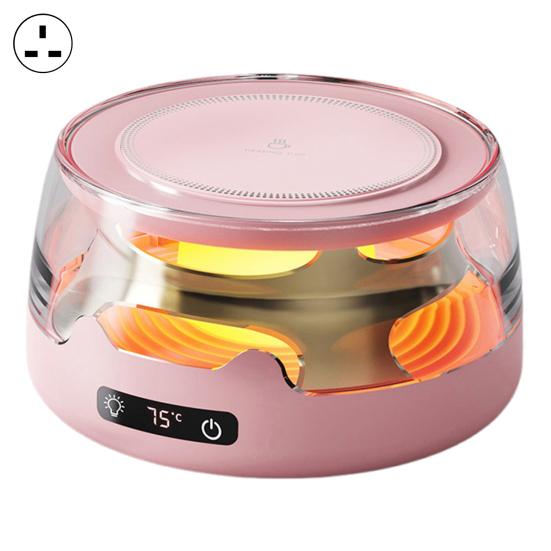 

Підігрівач для кавової чашки з регульованою температурою, підставка з навколишнім освітленням, портативний підігрівач напоїв, автоматичне вимкнення, протиковзка основа, підставка для підігріву чашки для офісу UK рожевий