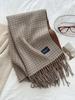 Women'S Imitation Cashmere Retro Houndstooth Knit Scarf Headscarf Casual Tassel Scarve Ladies Mujer Wrap Shawl Winter New Korean