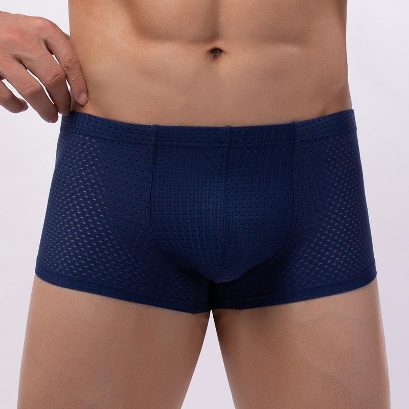 Men's Nylon Low-Rise Boxer Briefs - Sexy, Comfortable, Breathable, Trendy C404