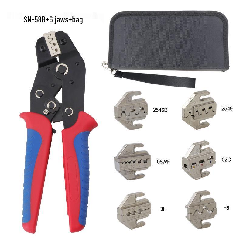 SN-58B Crimping Pliers Set for Pre-Insulated and Bare Terminals with Jaws 2546B/06WF/03H/06/02C