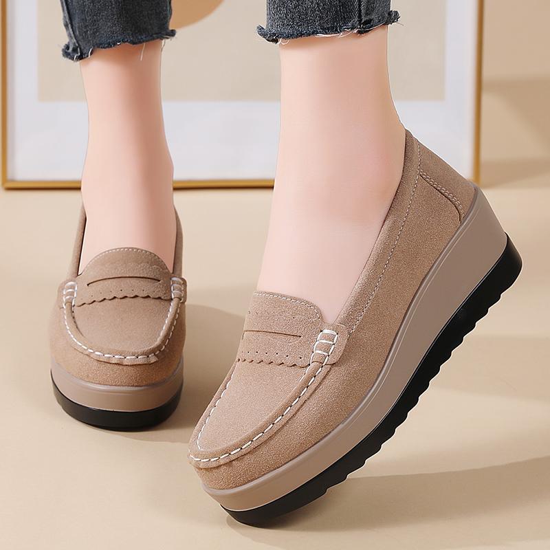 Dámské platformové mokasíny Lady Creepers Boty Silná podrážka Ležérní nazouvací Zvýšení výšky Nízké boty