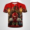 206 Sonic The Hedgehog Anime Boys' Breathable T-shirt Children's Fashion Clothing Casual Wear, Breathable Thin Style, Unisex Top