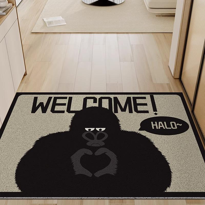 Silk circle floor mat, chimpanzee entrance door, carpet that can be cut, customized, dirt resistant,household anti slip foot mat