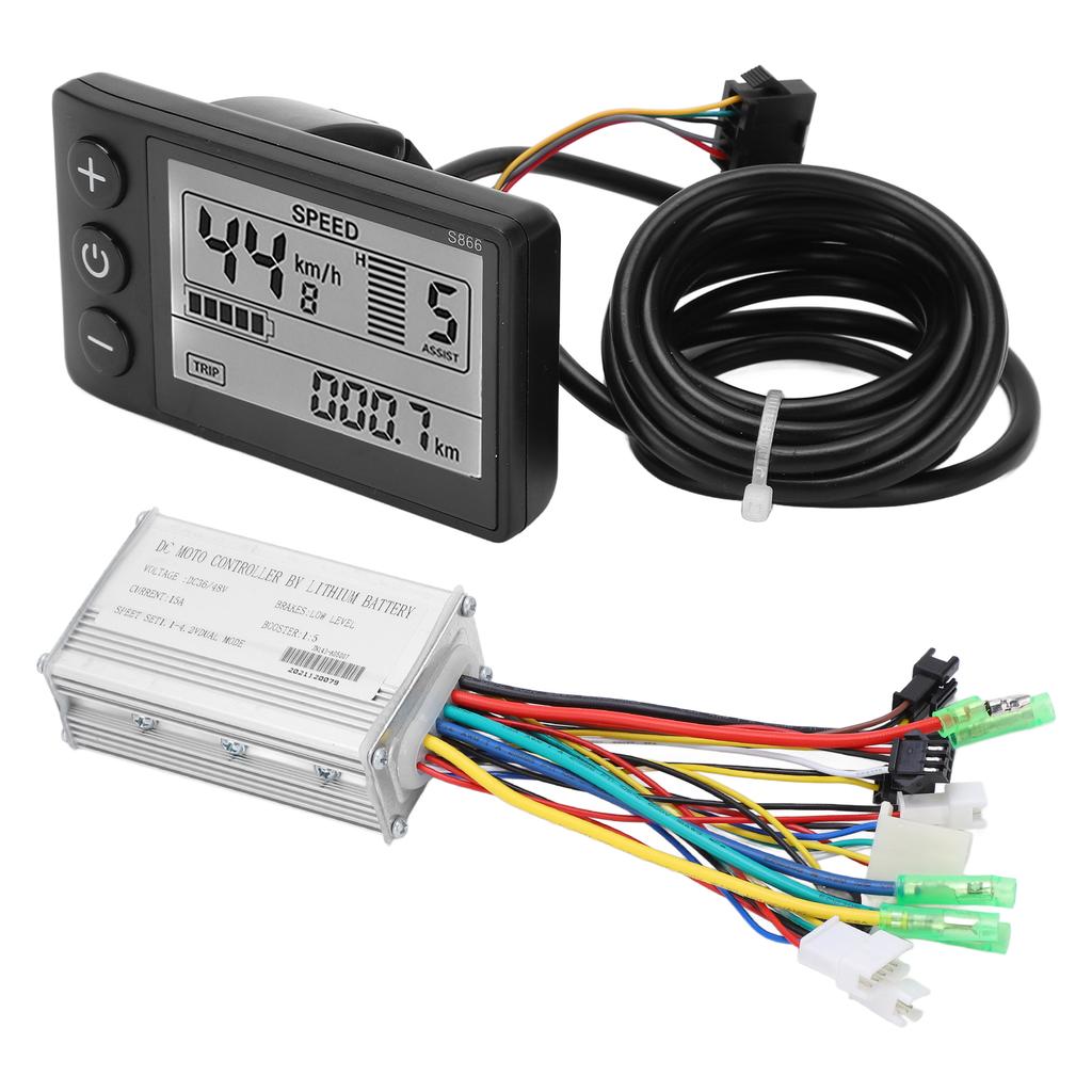 36V 48V 250W 350W 15A Brushless Motor Controller LCD866 Display Panel Electric Bicycle Brushless Controller Kit