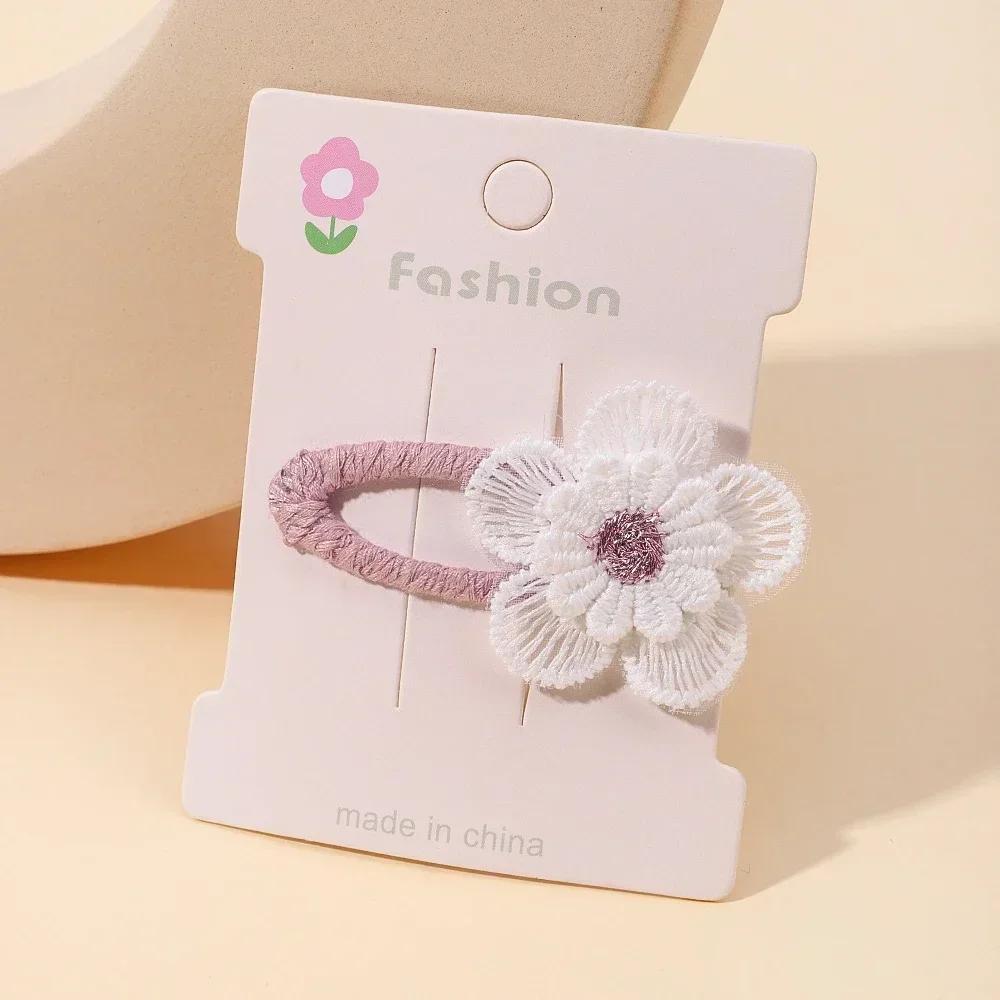 1/2/5 set Ins Daisy Flower Hair Clips Baby Girl Hairpins for Kids Lace White Barette Princess Hooks Infant Accessories Korean
