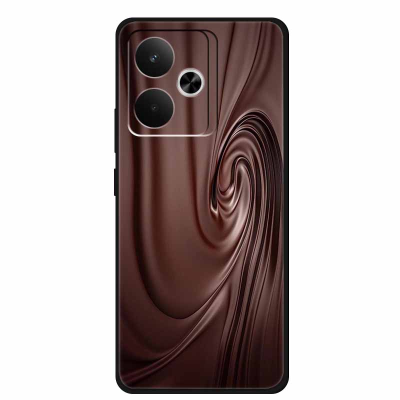 Phone Case For Realme GT 7T Case Flowers Soft Black Silicone Back Cover For Realme 14 5G 15 Pro GT7 Case Shockproof Coque Fundas