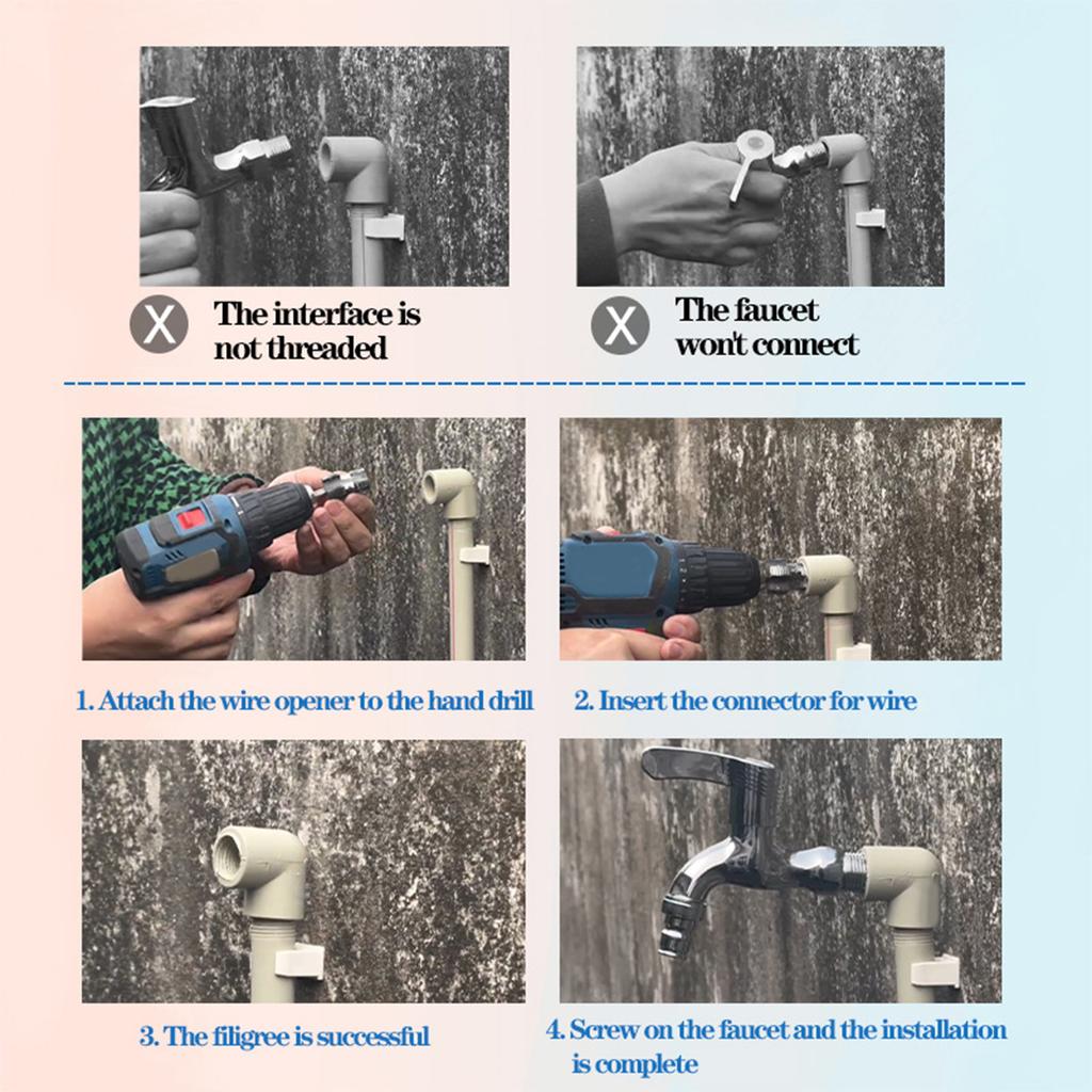 Bohrmaschinenkompatibler PVC-Rohrgewindeschneider PVC-Gewindeschneiderwerkzeug Kunststoffrohr Gewindebohrer Schneideisen Rohrgewindeschneider Zubehör